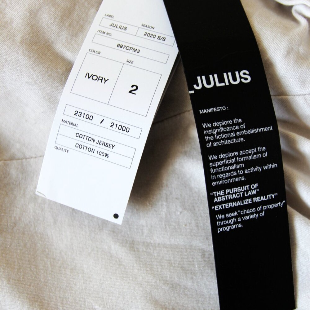 BNWT SS20 JULIUS "AFANGAR" GRAPHIC IVORY TSHIRT 1 & 2 - Picture 8 of 16